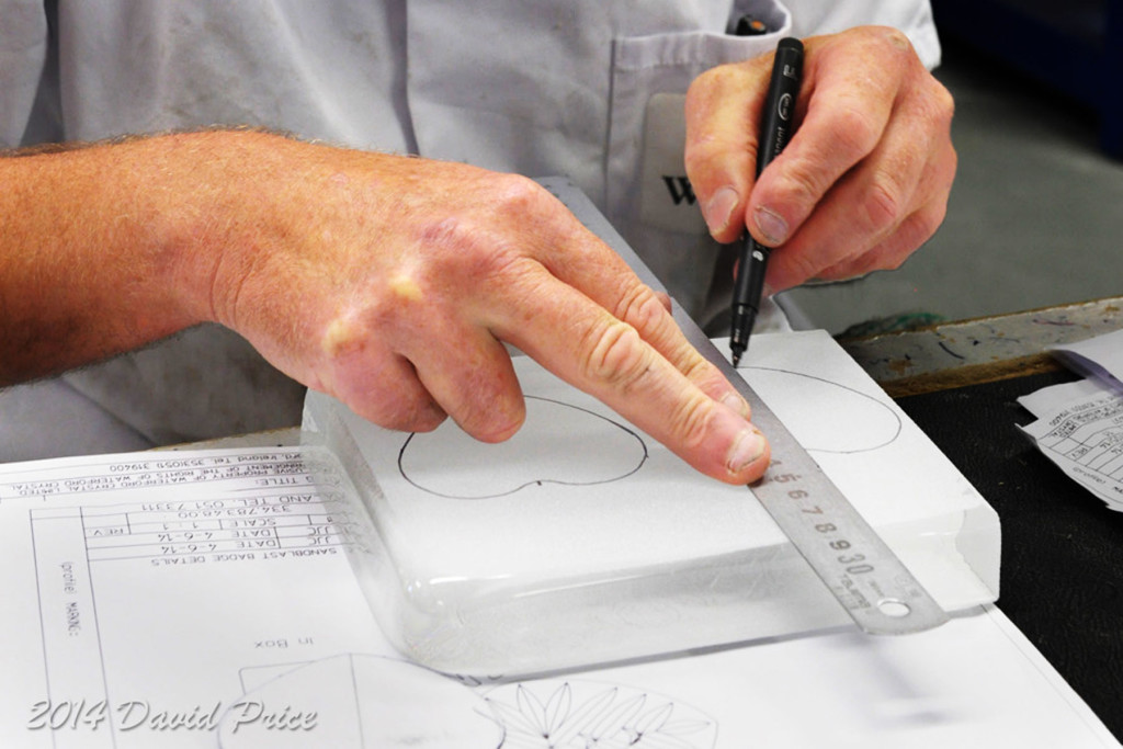 Hands-Of-Master-Cutter-Marking-A-Piece-At-Waterford-Crystal