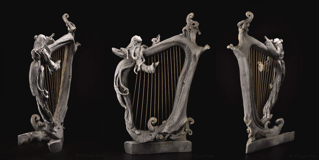 Driftwood-Harpist-Triptych